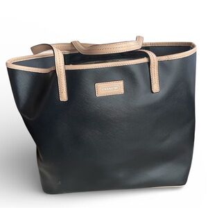 Genuine Coach F24341 Black and Tan Park Metro Large Leather Tote Bag